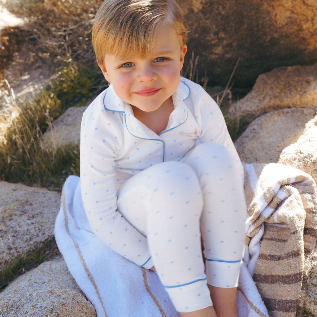 Blue Polka Dot Long PJ