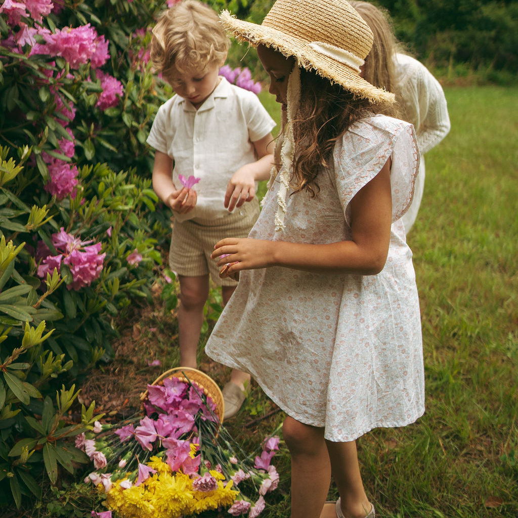 Bud Pink Sunny Blossom Flutter Dress