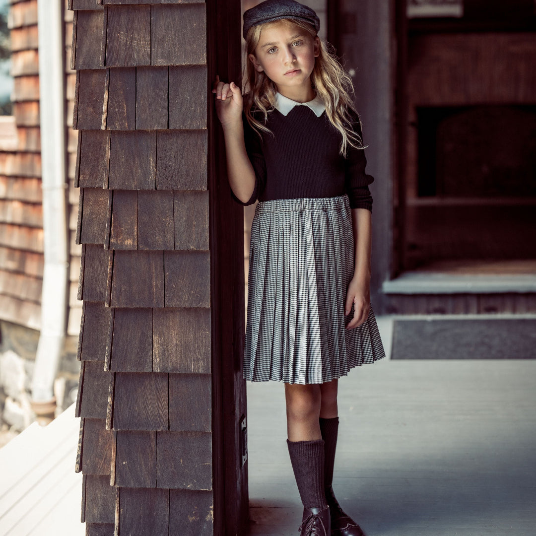 Gingham Pleated Skirt