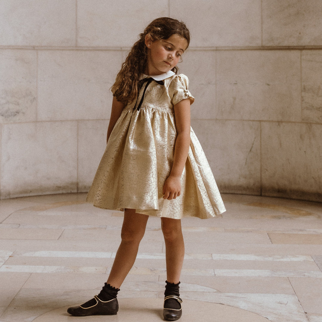 Gold Jaquard Dress