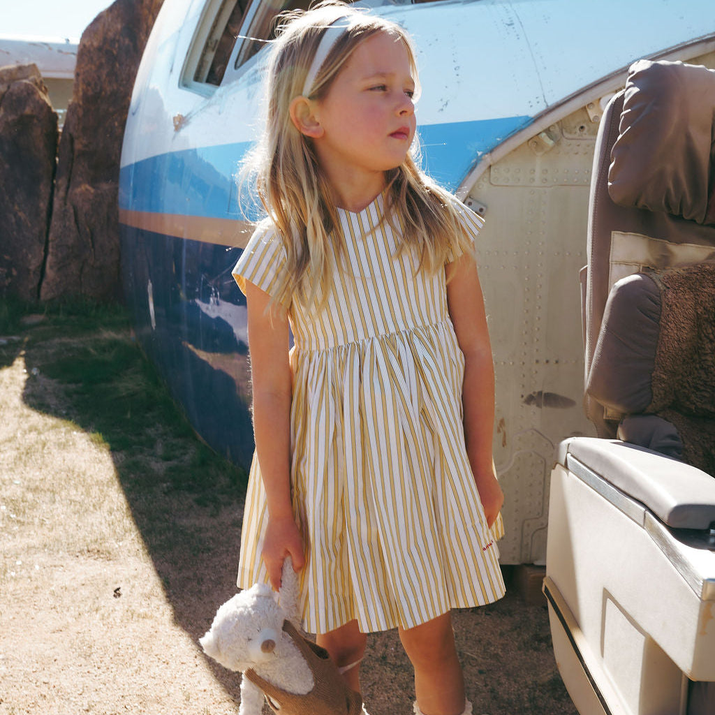 Yellow Striped S/S Dress