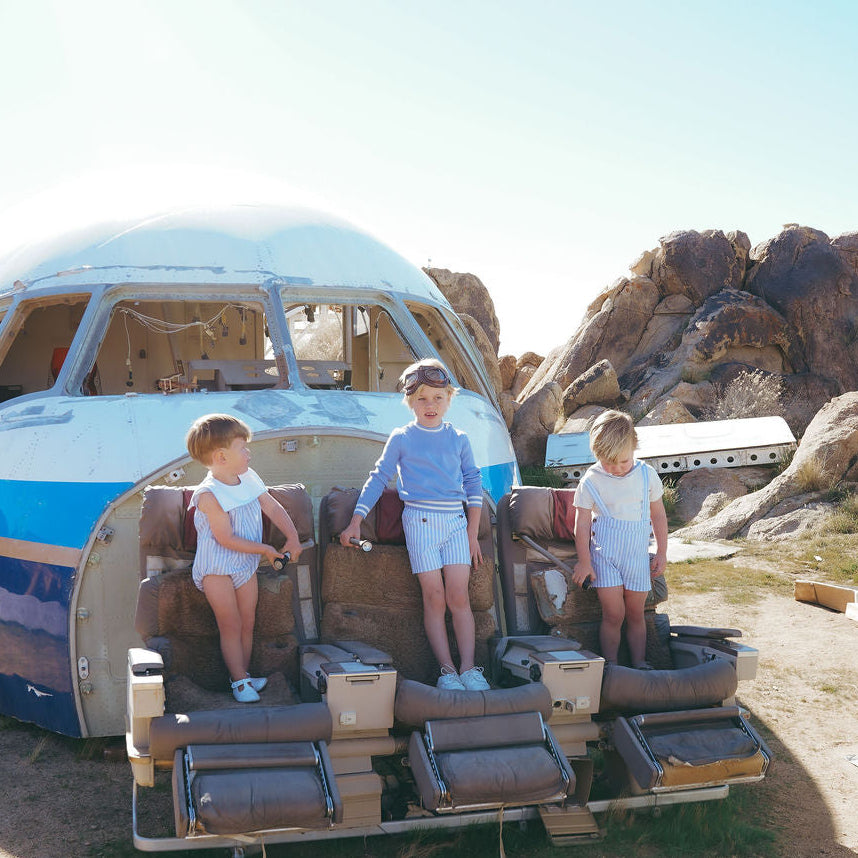 Striped Suspender Shorts