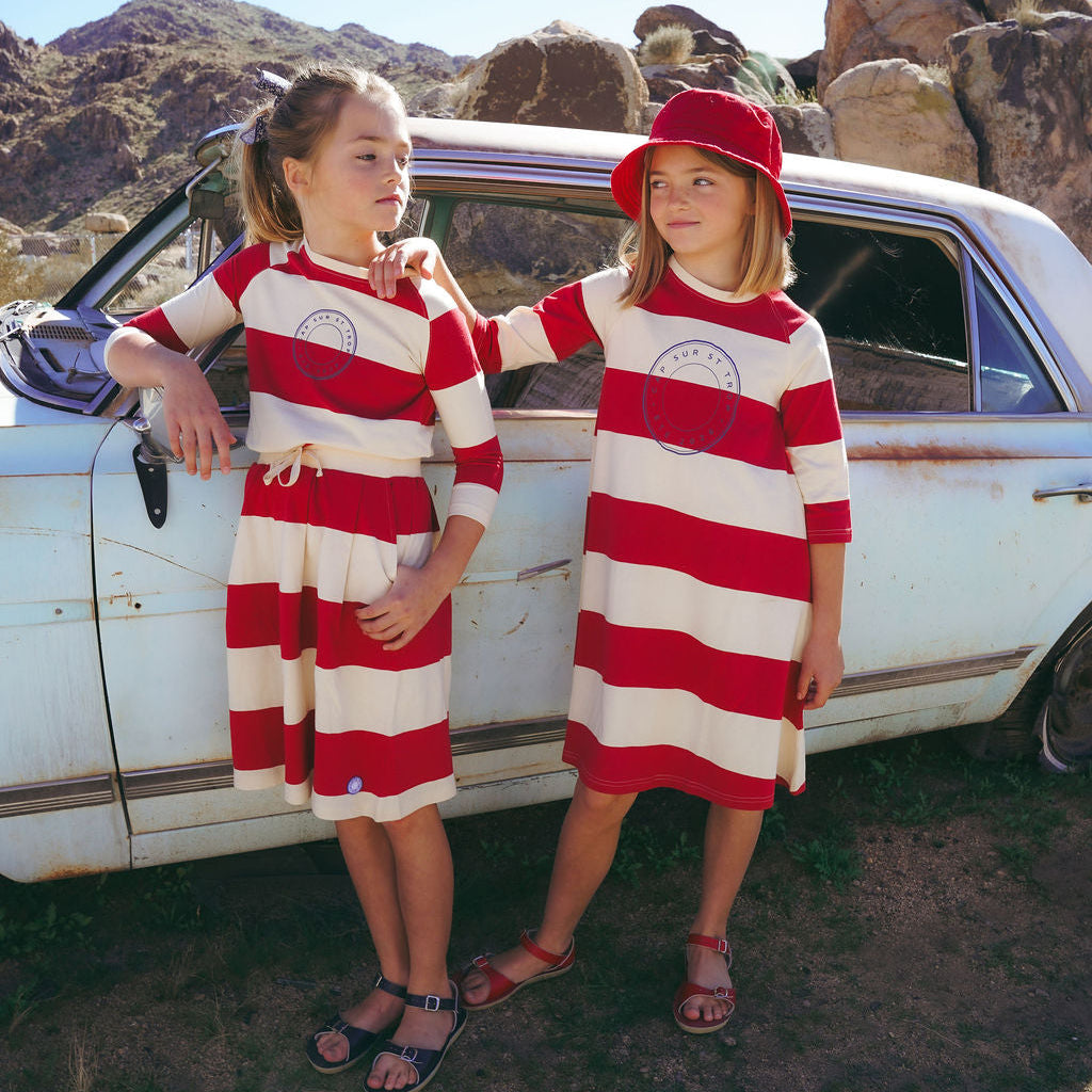 Red Stripe A-Line Dress