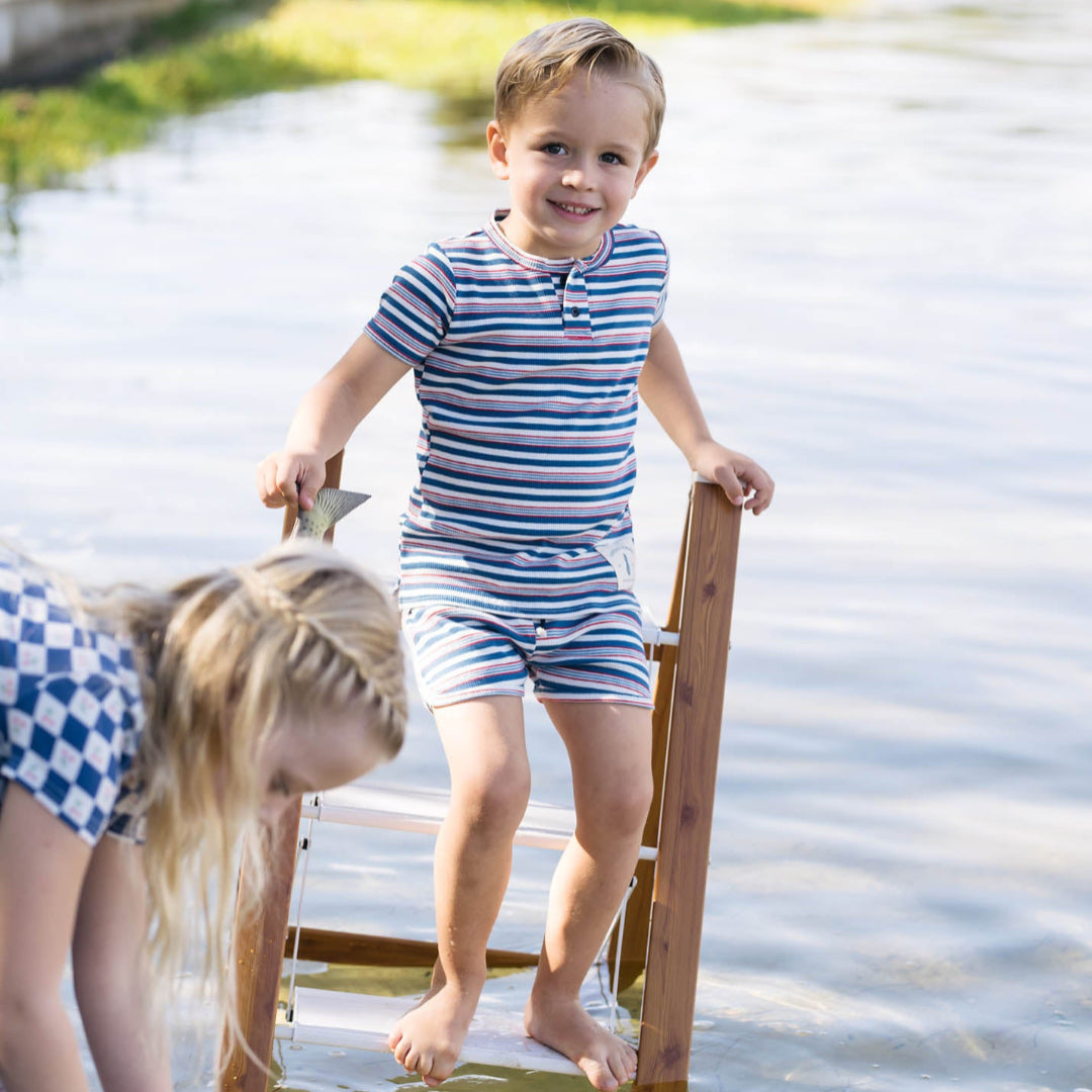 Multistripe Boys Henley Tee