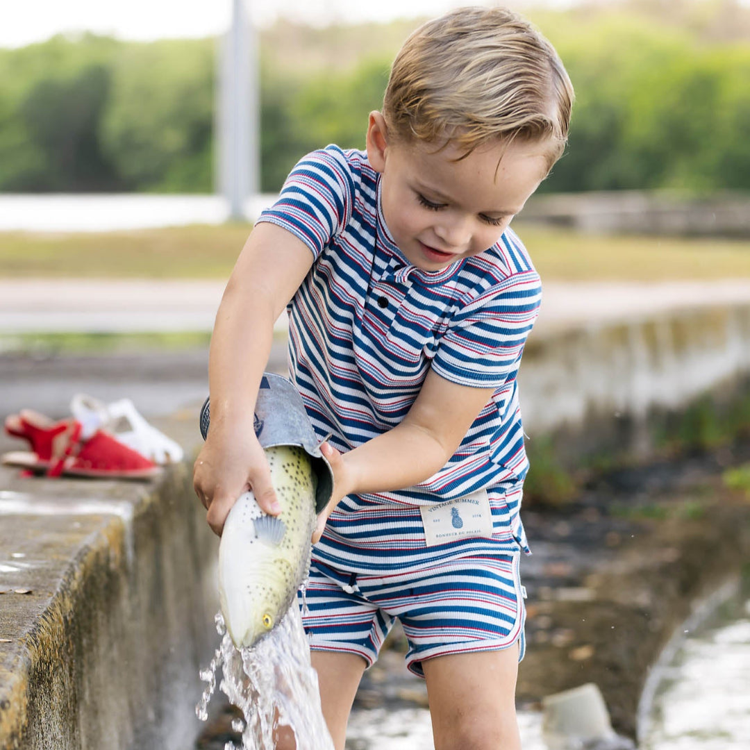Multistripe Boys Henley Tee