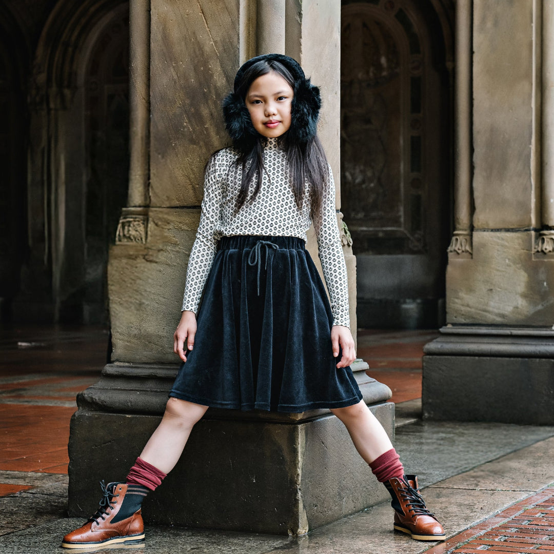 Black Velour Circle Skirt
