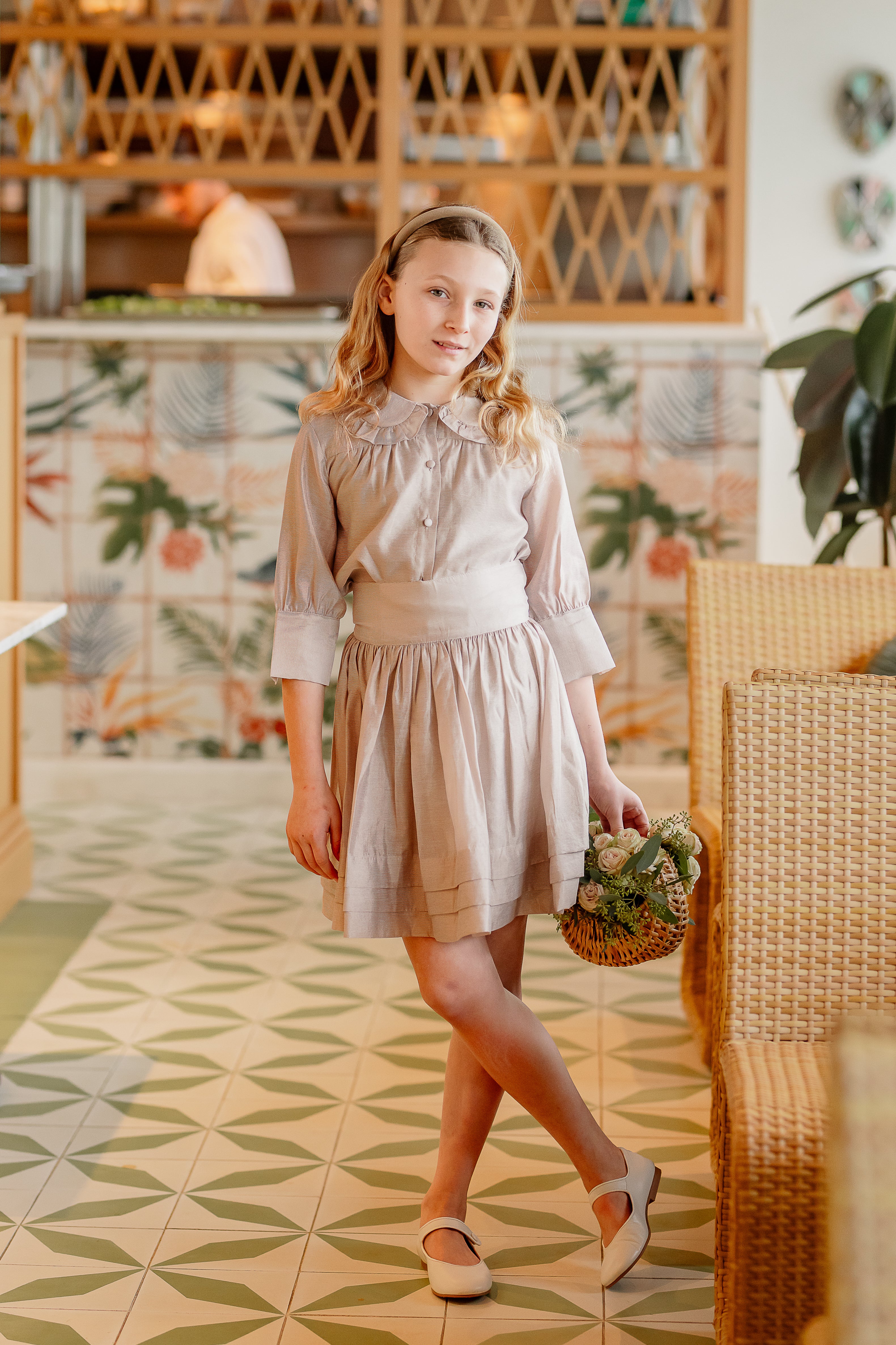 Champagne Ruffled Skirt