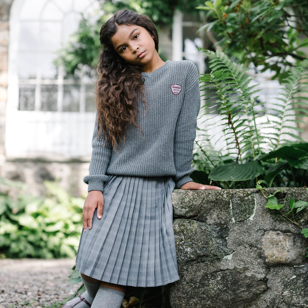 Mid Grey Plaid Skirt
