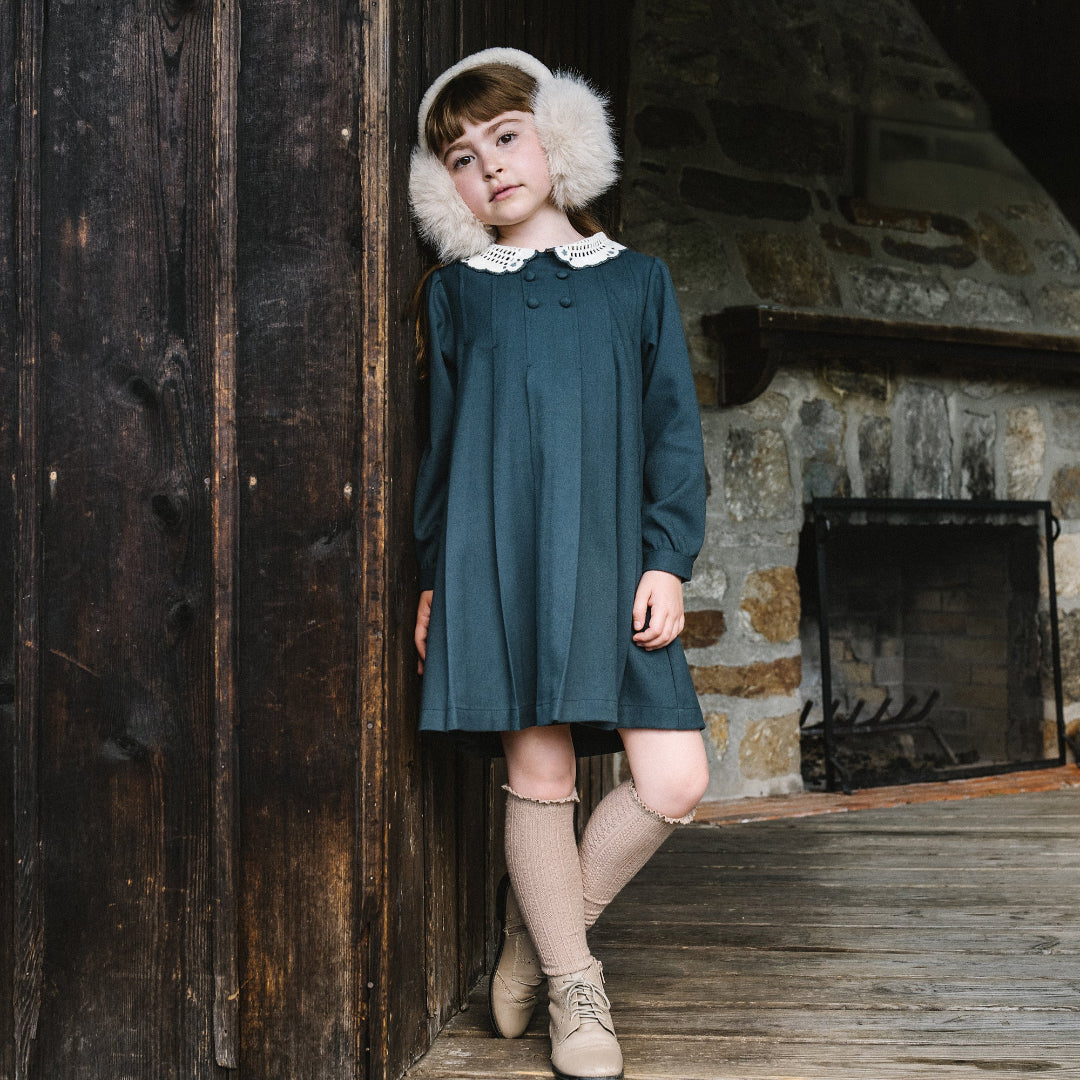 Slate Crochet Collar Dress