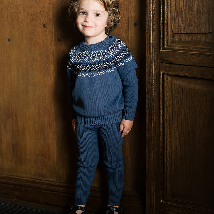 Dried Blue Heirloom Knits Toddler Boys Set
