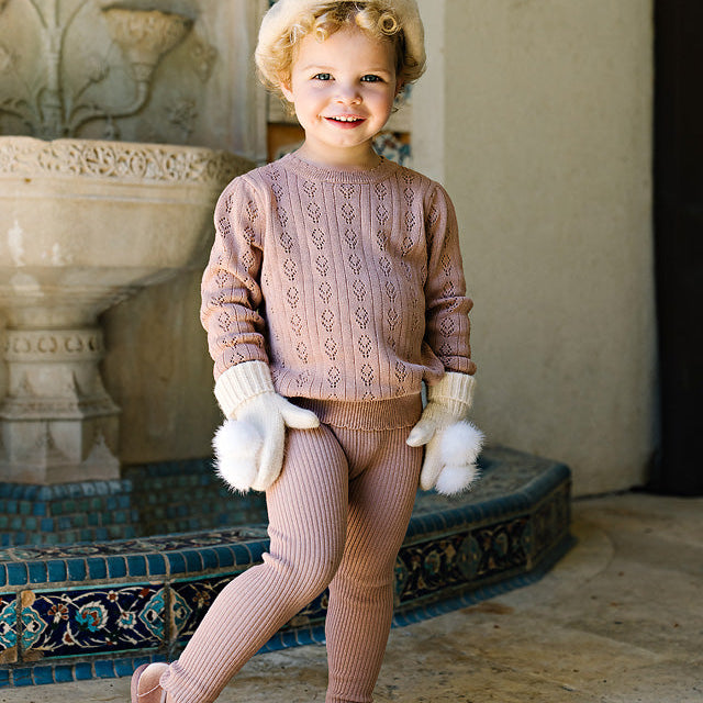 Dried Rose Girls Knit Set