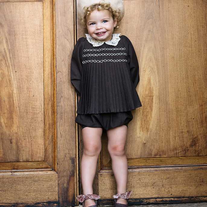 Black Pleated Girls Set