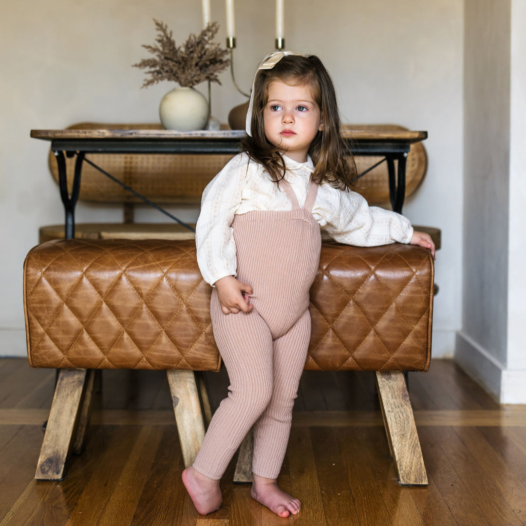 Cream/ Pink Ivy Striped Knit Legging Set