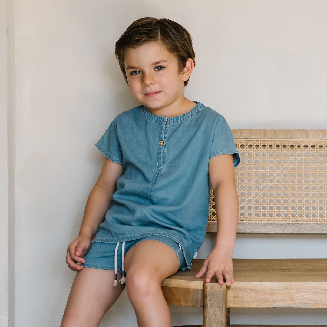 Dark Tencel Rope Shorts