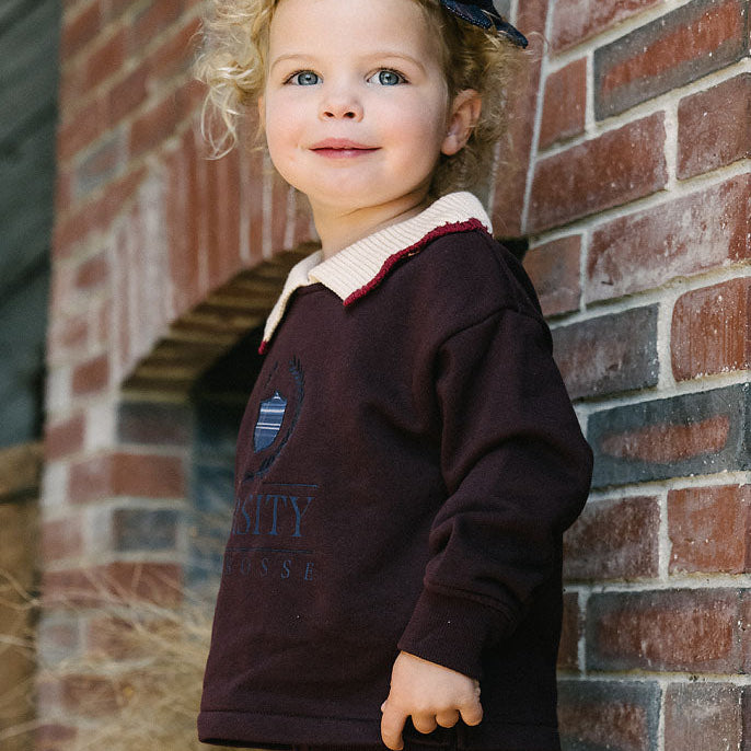 Plum/Cream Fan Club Girls Sweatshirt Set