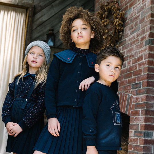 Navy Sweet Campaign Boys Embroidered Sweatshirt