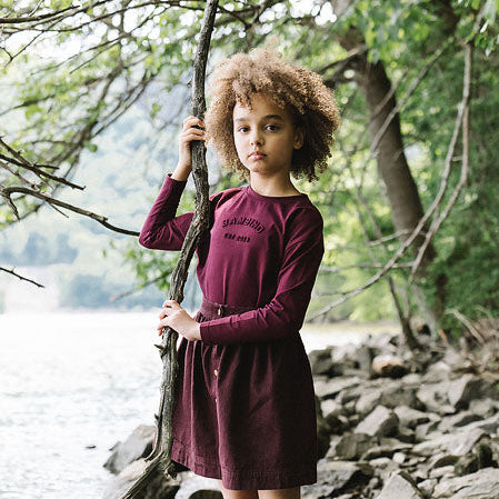 Burgundy Denim Day Girls Boxy Tee