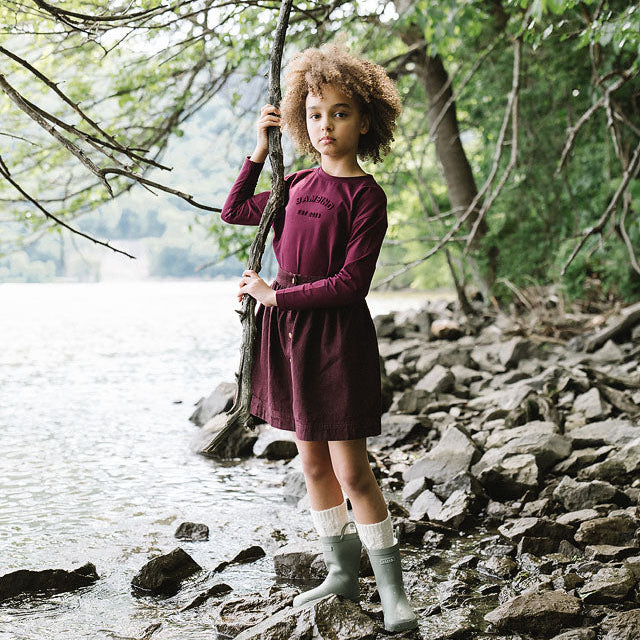 Burgundy Denim Rugged Threads Skirt