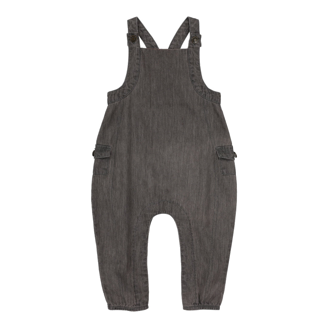 Grey Wash Tencel Boys Romper