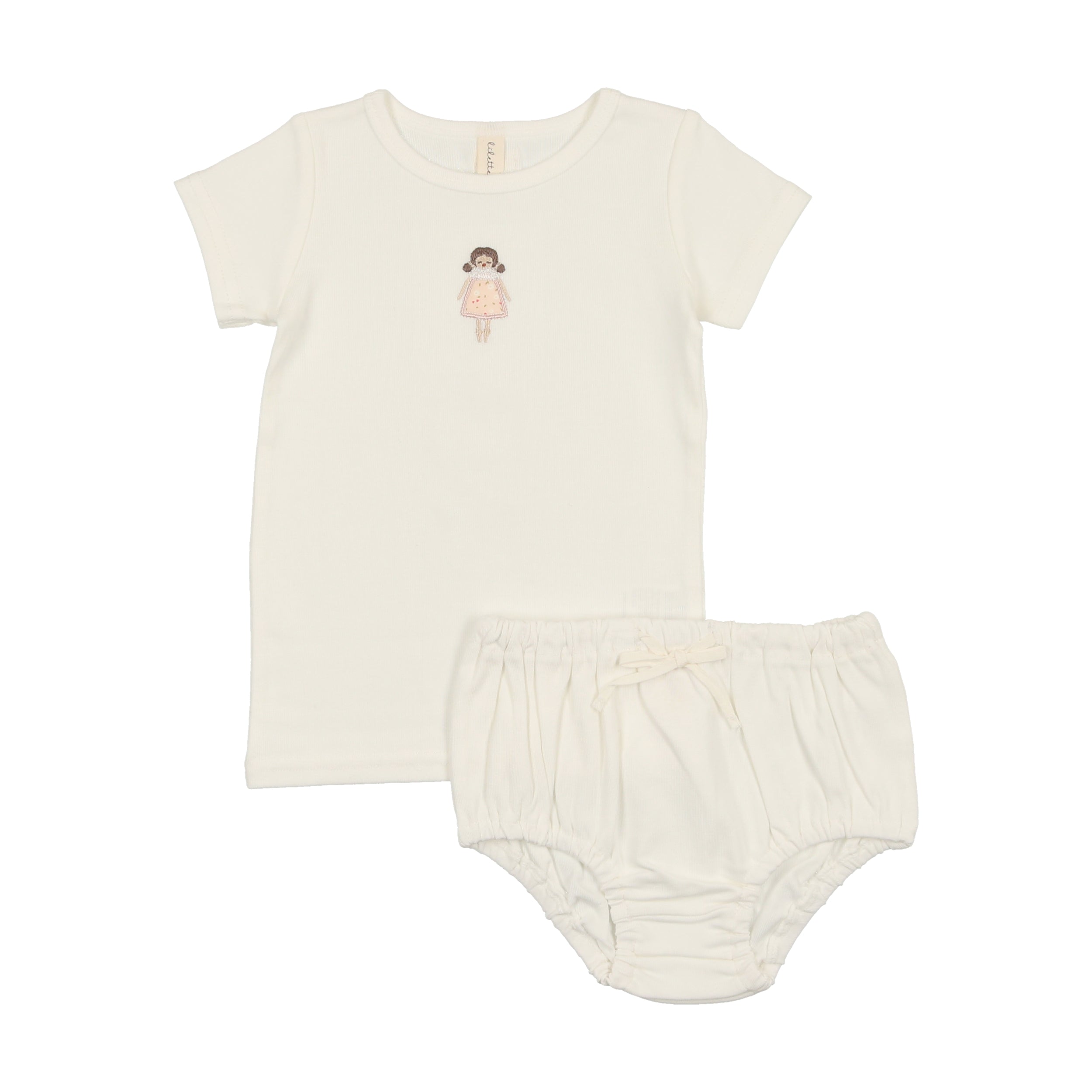 White Doll Embroidered Bloomer Set