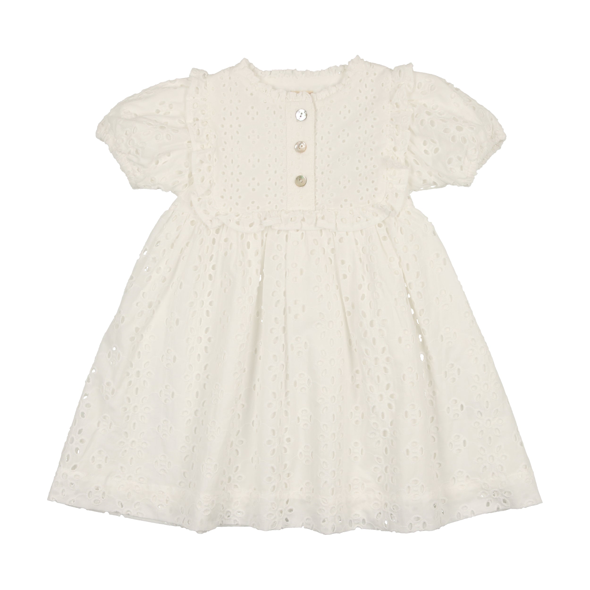 White Eyelet Short Sleeve Dress