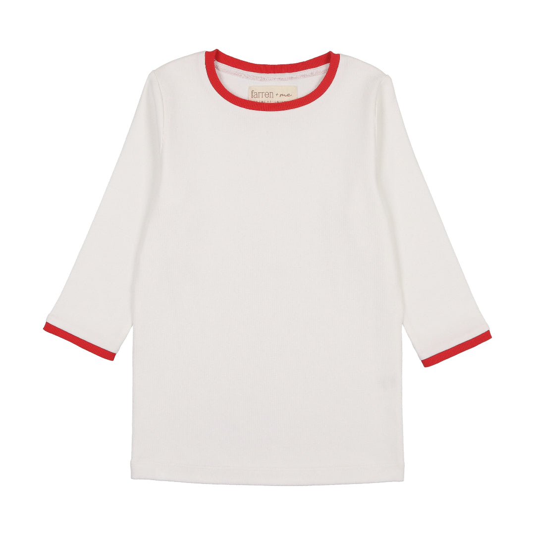 Ecru Tennis 3/4 Sleeved T-Shirt