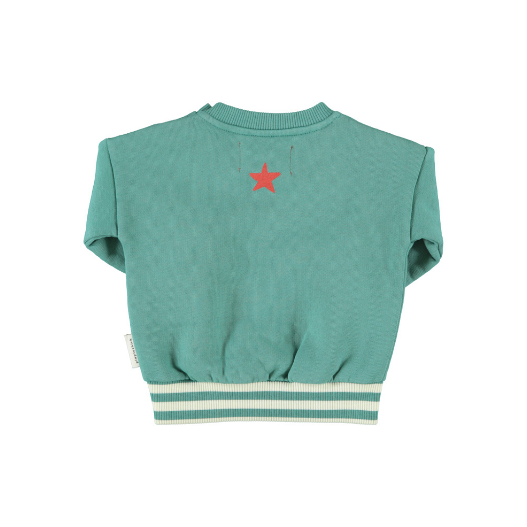Green w/ "here we go" Print Sweatshirt