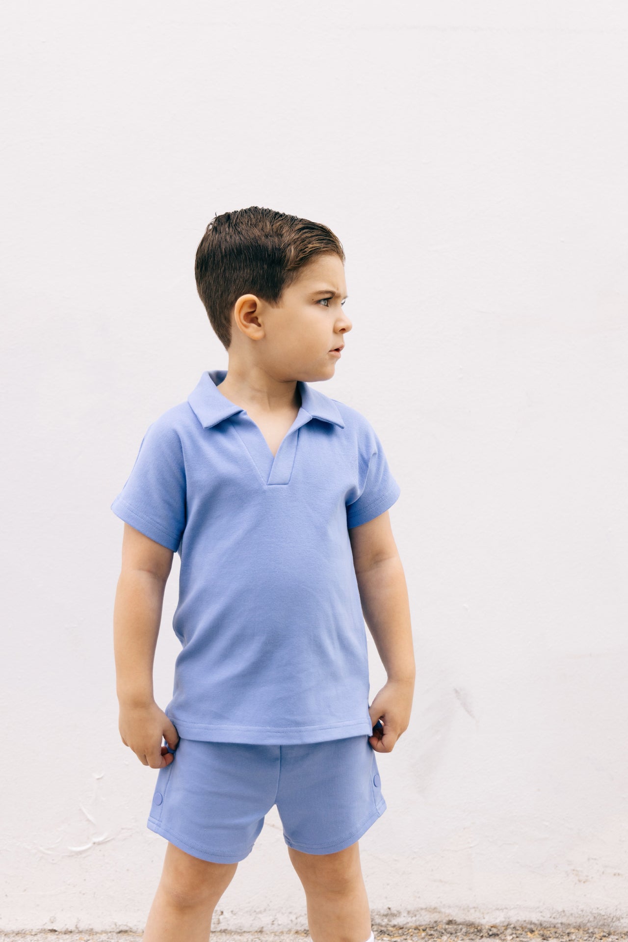 Periwinkle Jersey Collared Polo