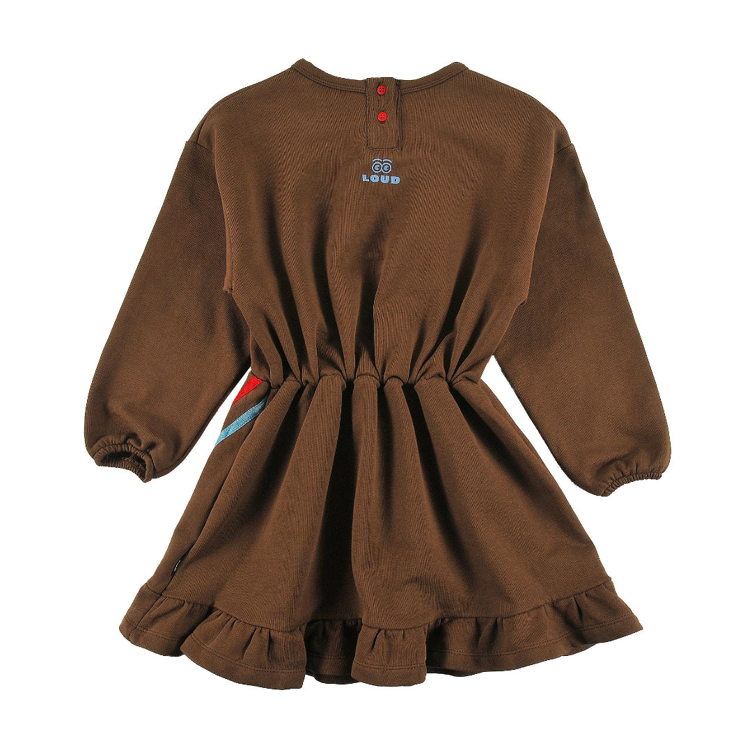 Fondue Fudge Dress w/ elastic waist, 2 tone stripe