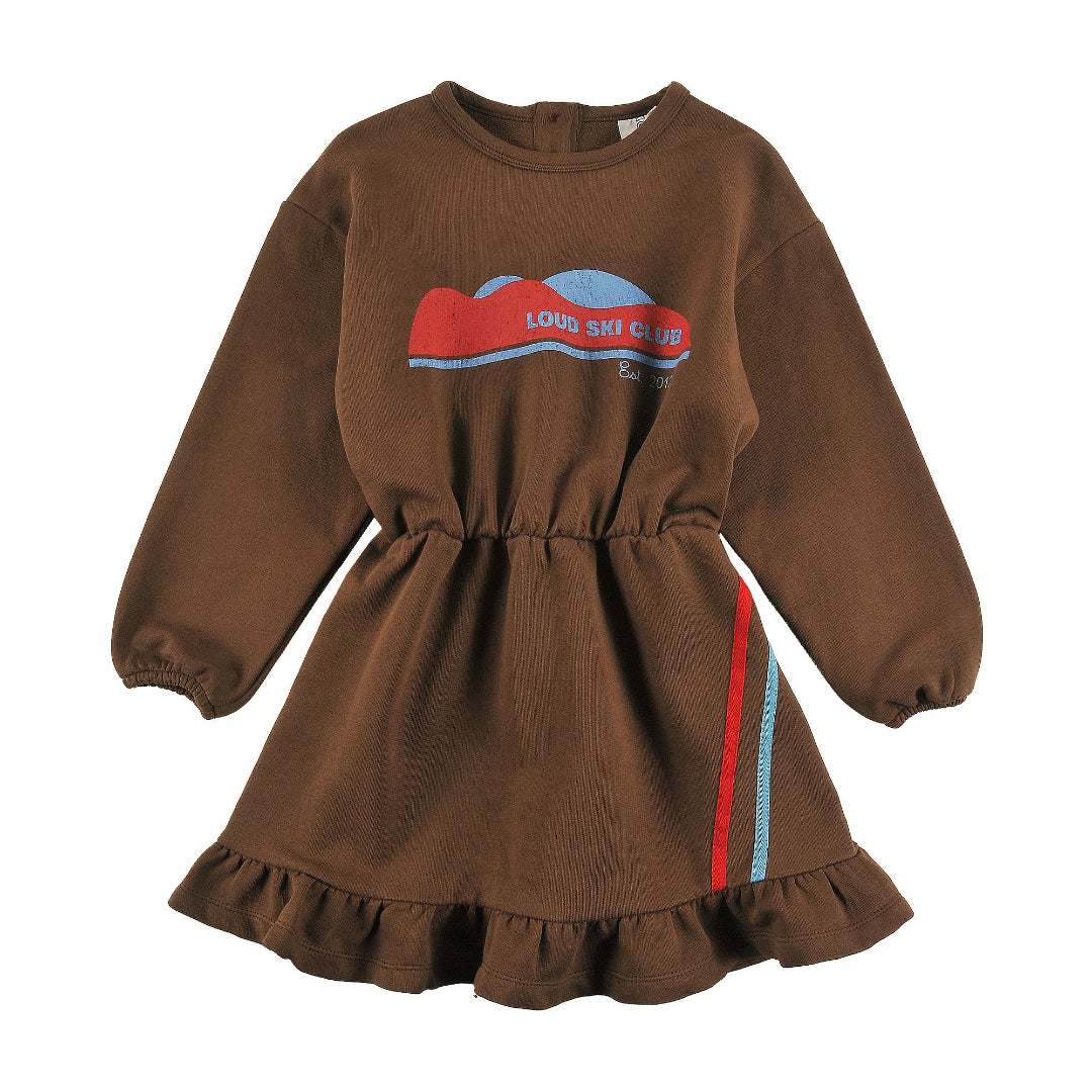 Fondue Fudge Dress w/ elastic waist, 2 tone stripe