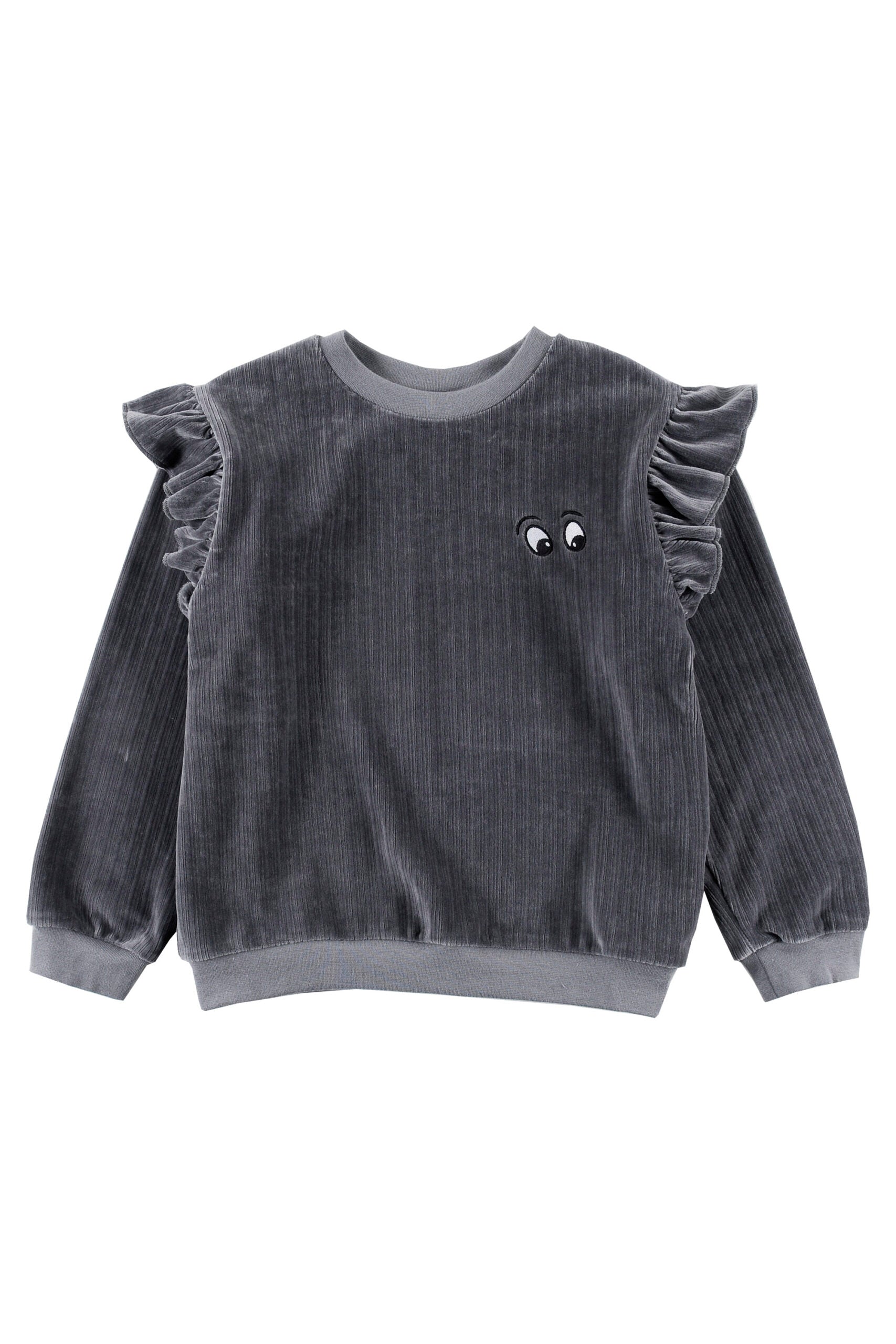 Asphalt Droopy Ruffles Sweater