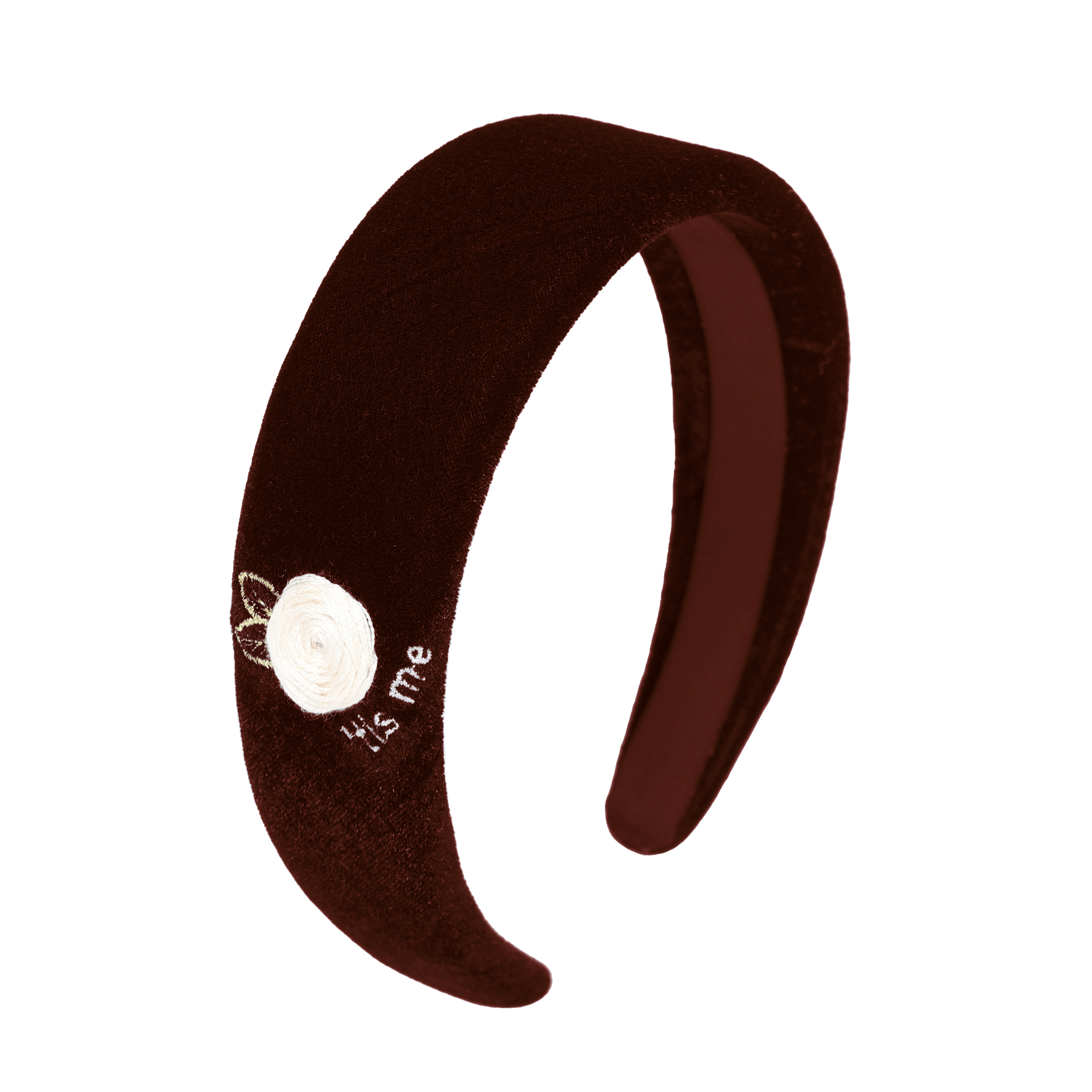 Brown Velvet 3D Embroidery Hard Headband