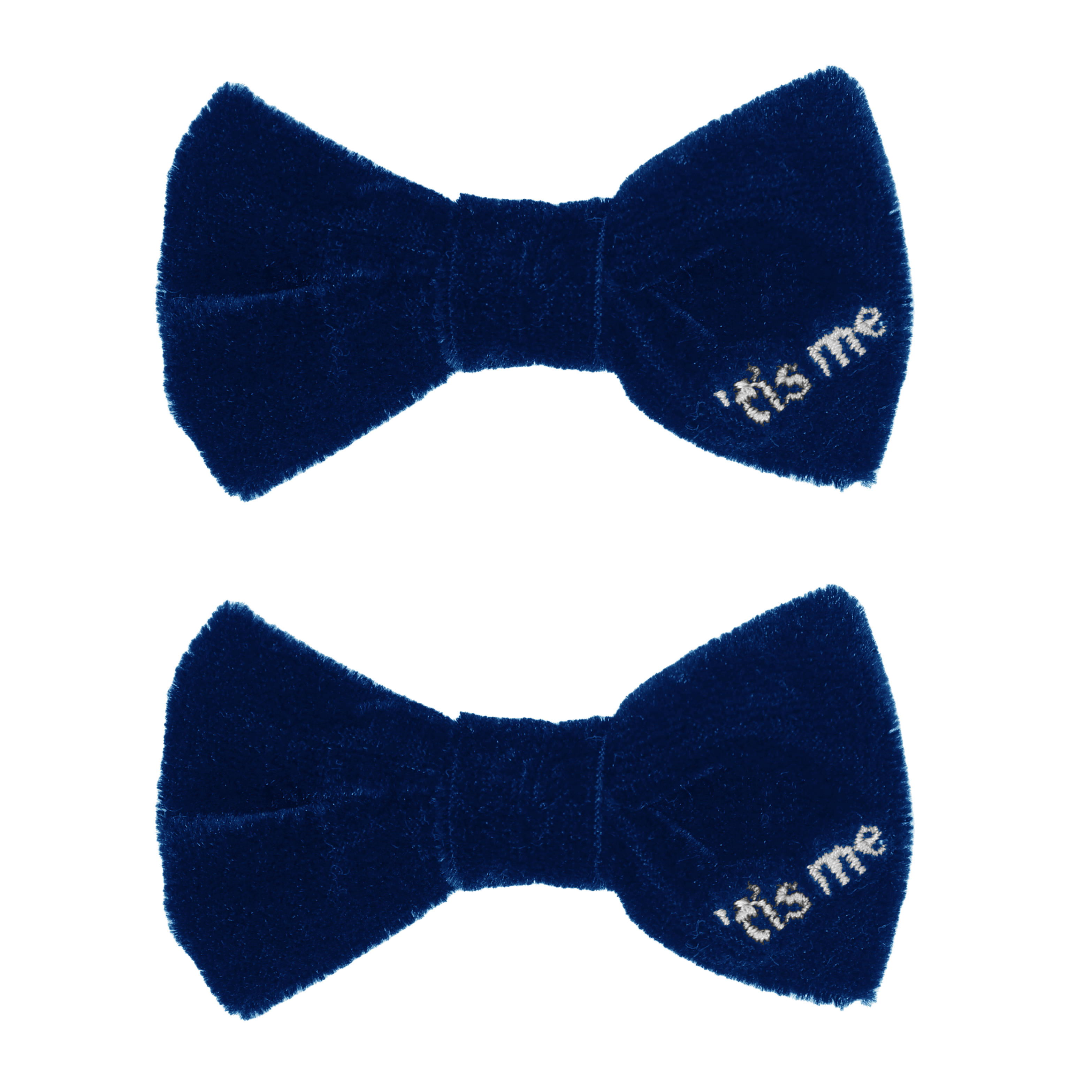 Royal Navy Velvet Bow Clip Set