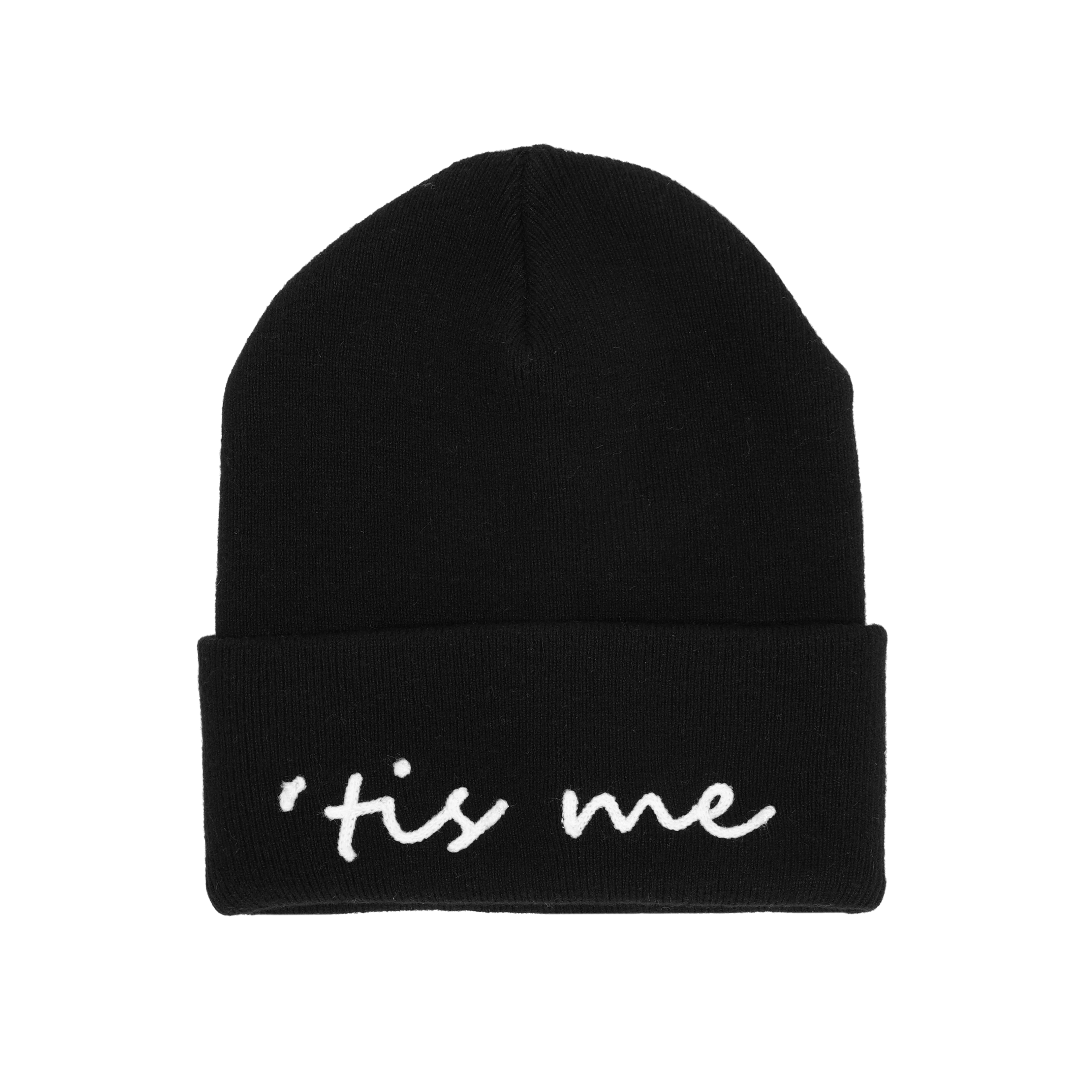Black Winter Hat with White Logo