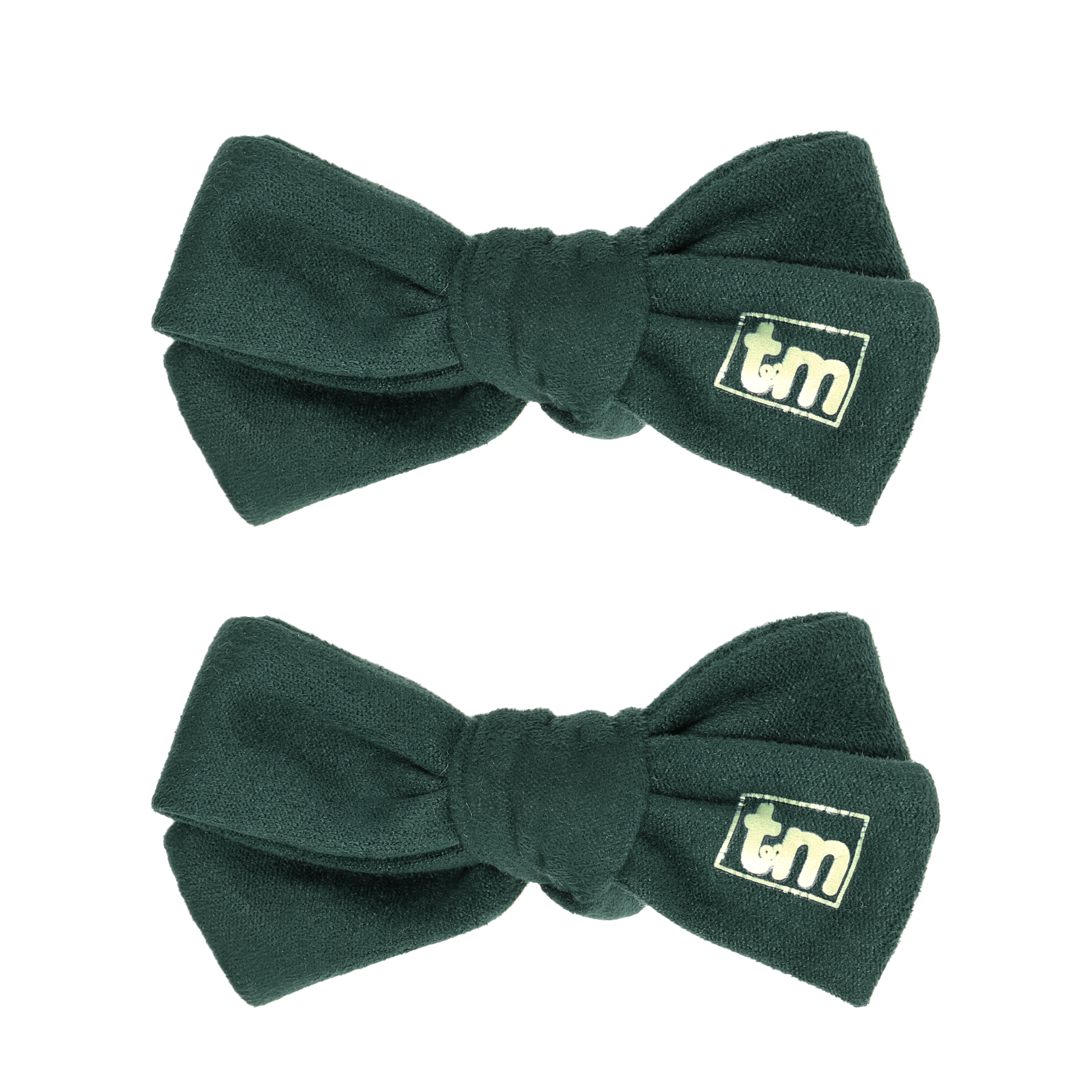 Sage Green Suede Bow Clip Set