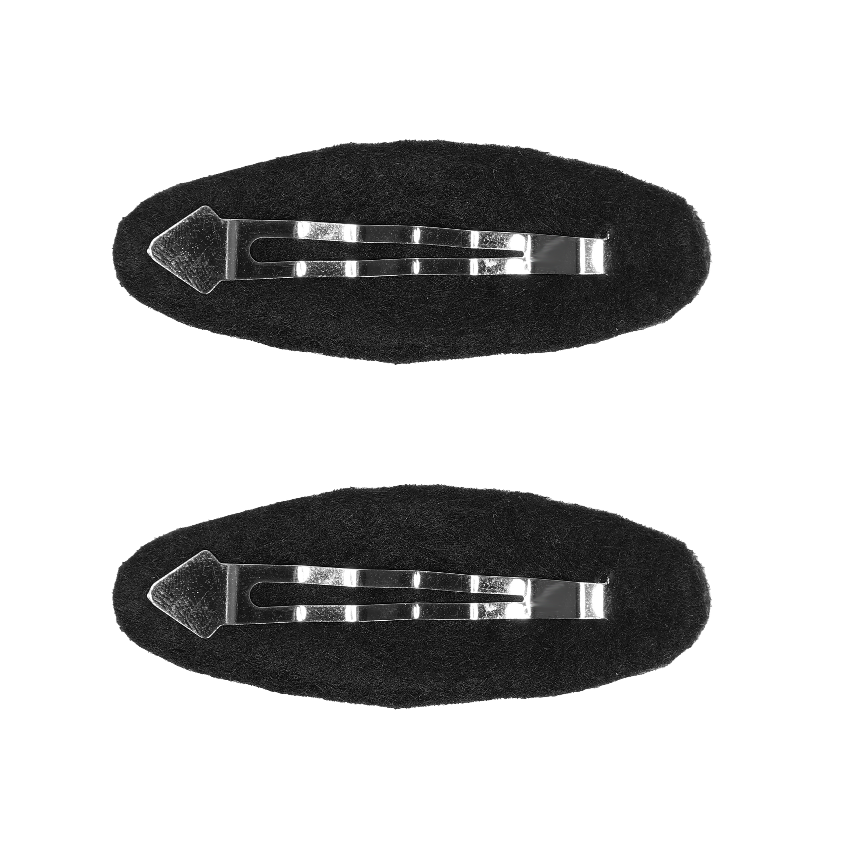 Black Velvet Swarovski Studded Oval Clip Set