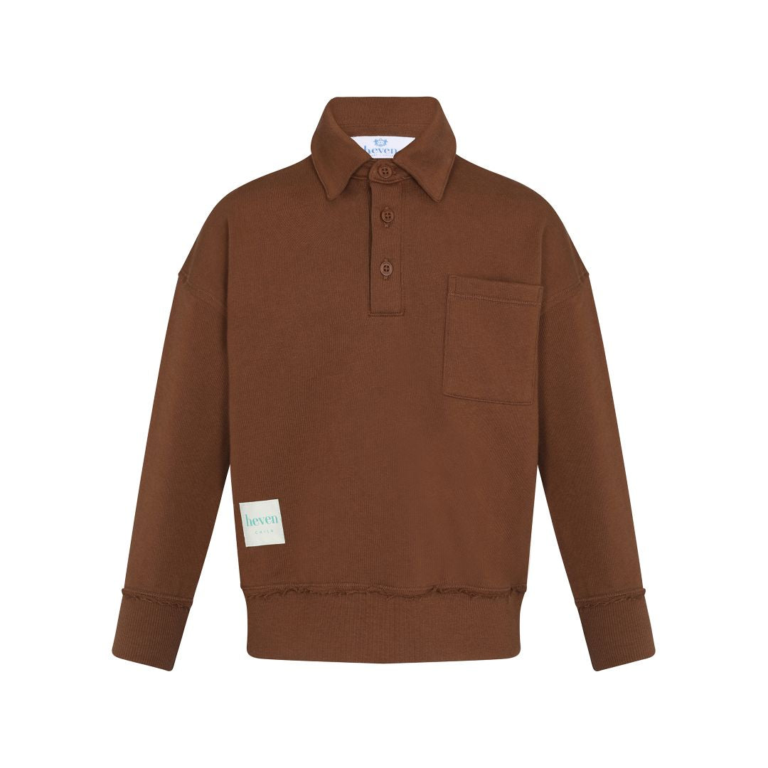 Mocha Boys Polo Sweatshirt