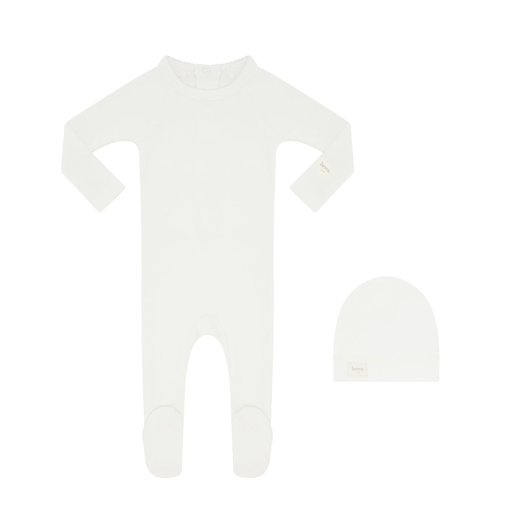 Ivory Heven Footie + Hat
