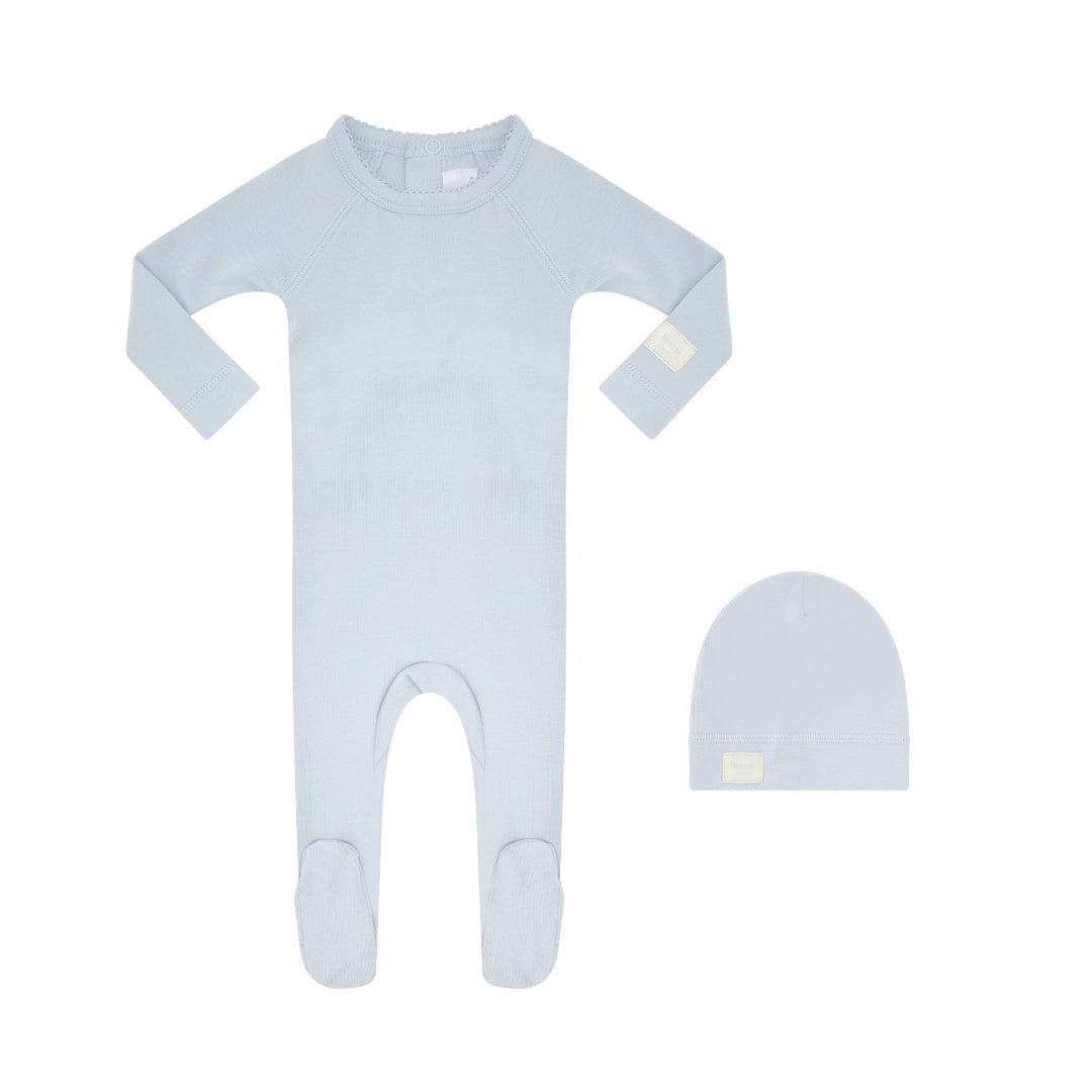 Light Blue Heven Footie + Hat