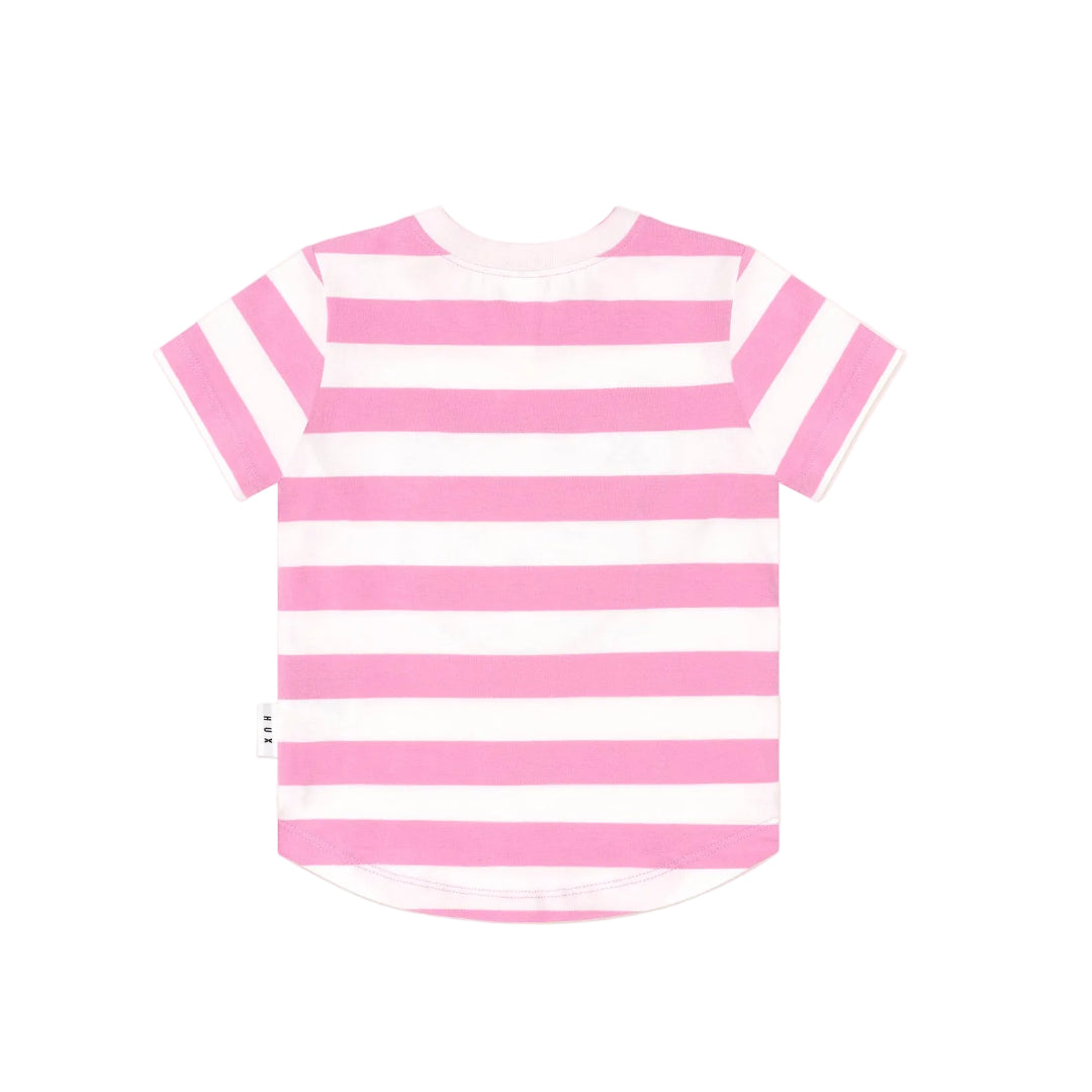 Strawberry/ Almond Milk Furry Huxbear Stripe Tee