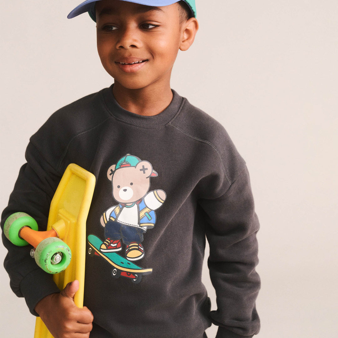 Soft Black Skater Hux Sweatshirt