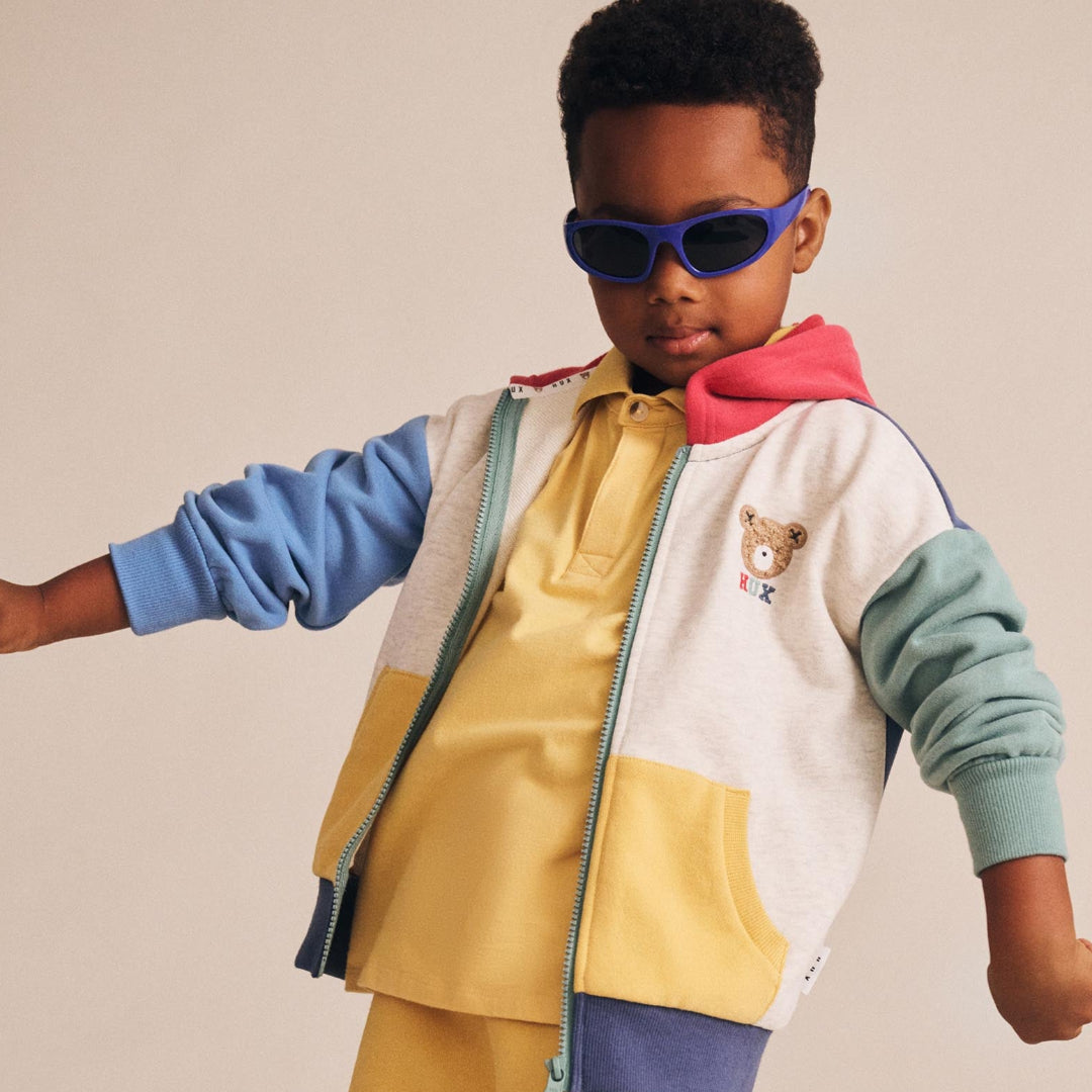 Colour Block Huxbear Zip Up Hoodie