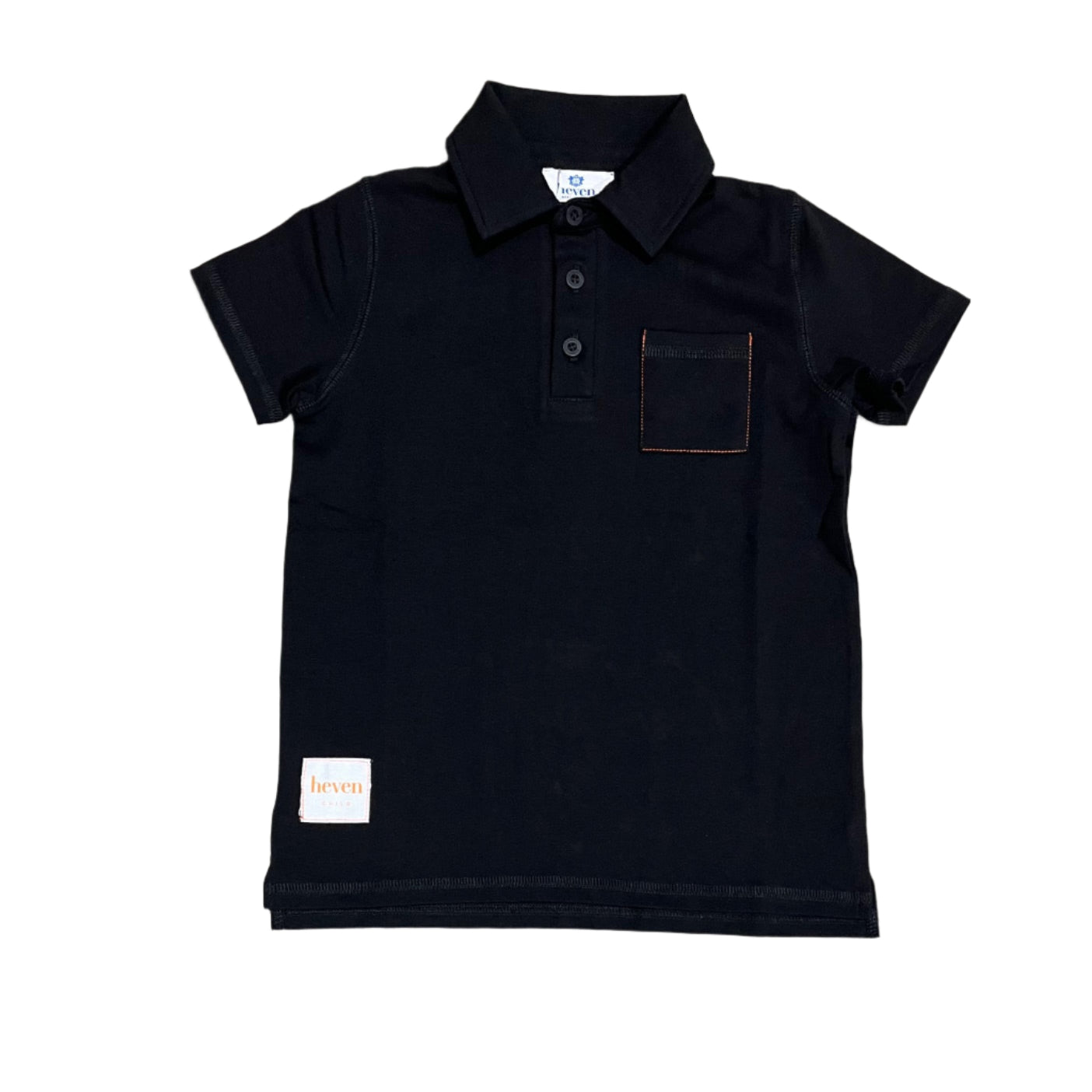Black Boys Short Sleeve Heven Polo