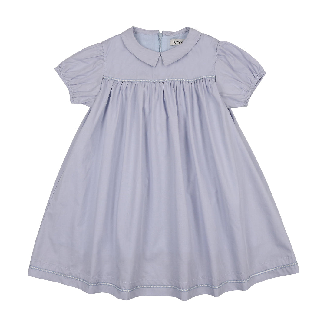 Sky Blue Peter Pan Collar Short Sleeve Dress