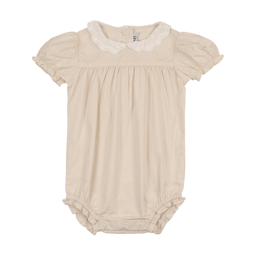Natural Baby Ruffled Collar Romper