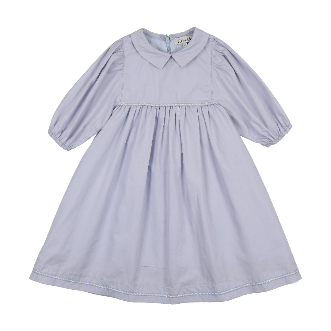 Sky Blue Peter Pan Collar Long Sleeve Dress