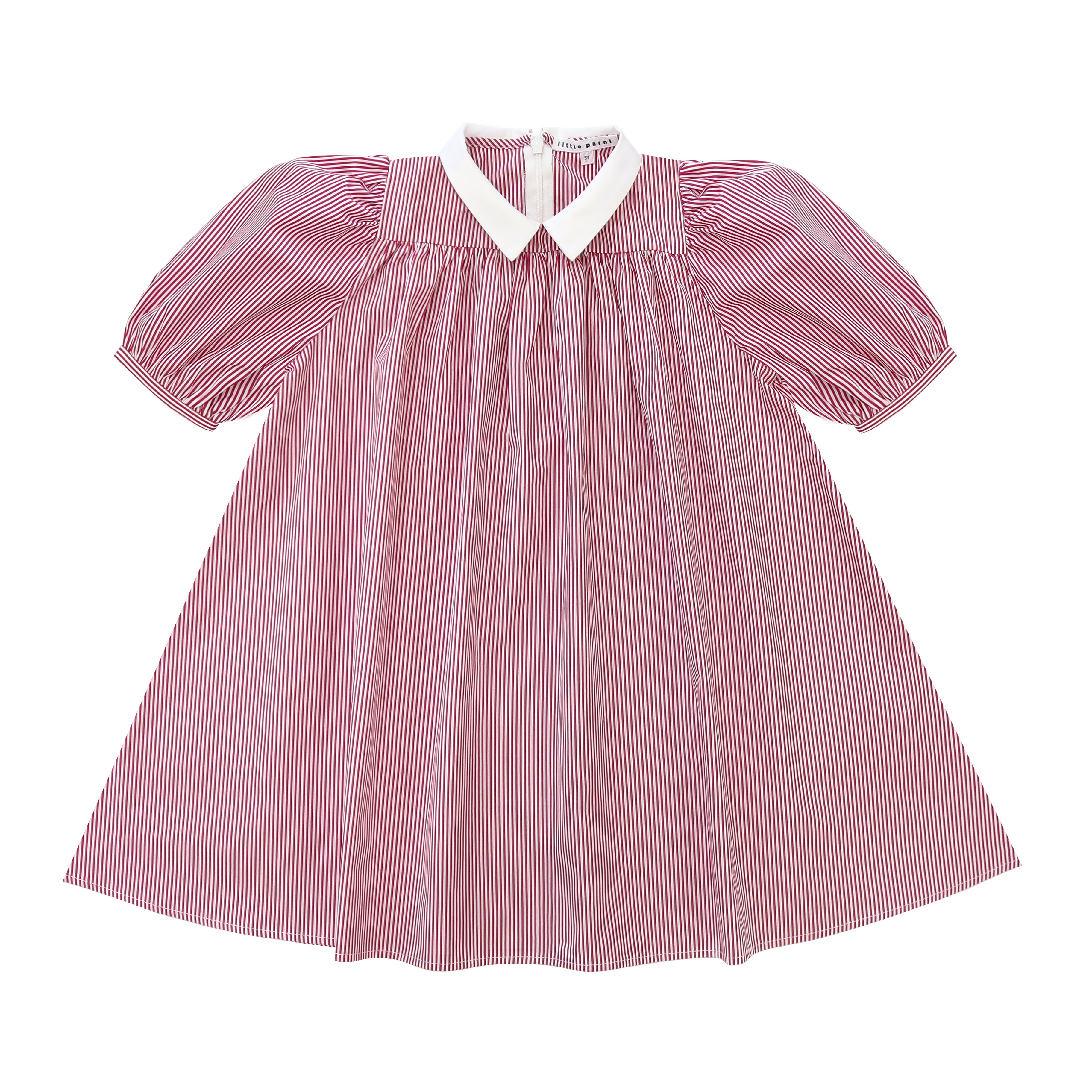 Pink Stripe Girl's Collar Dress