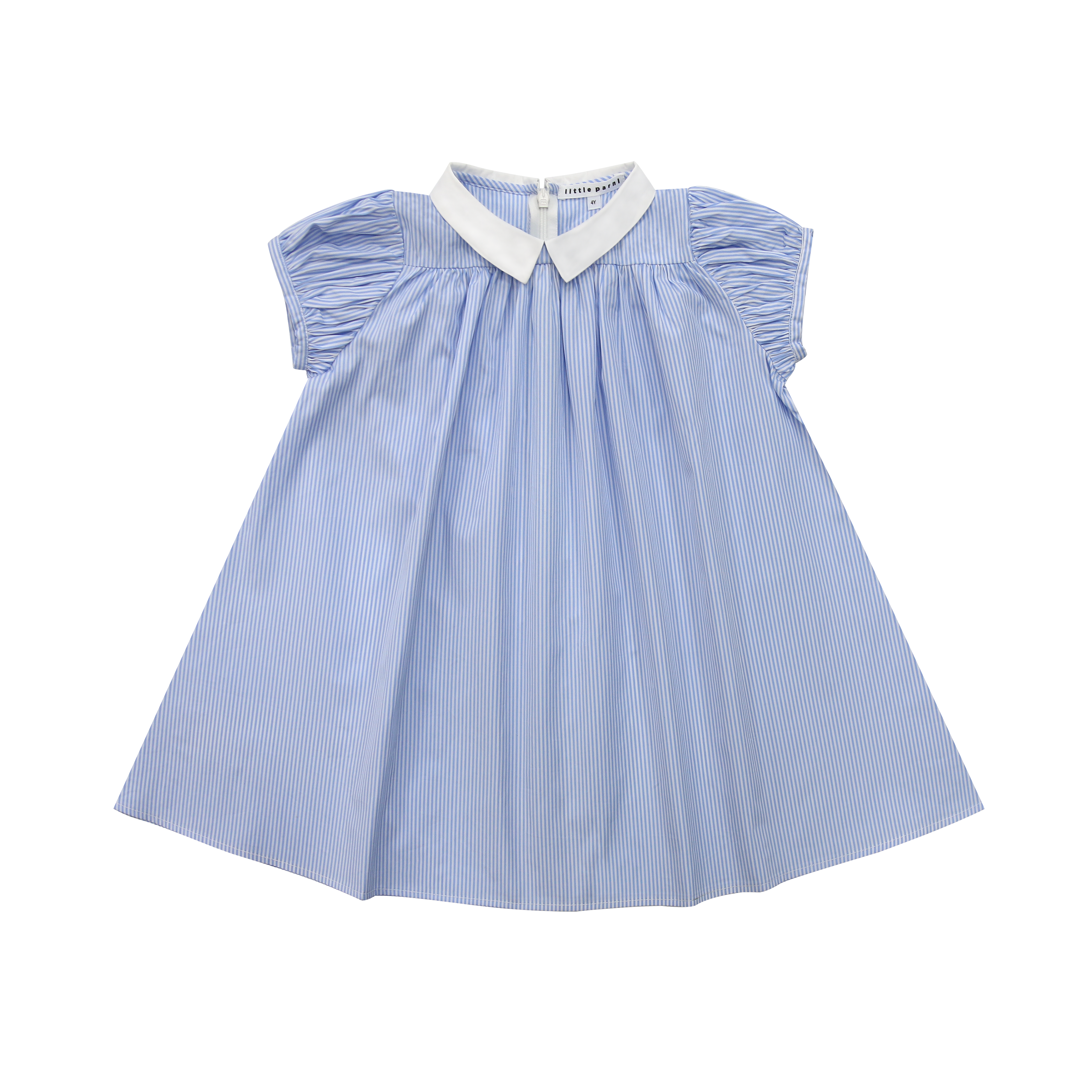 Blue Stripe Girl's Collar Dress