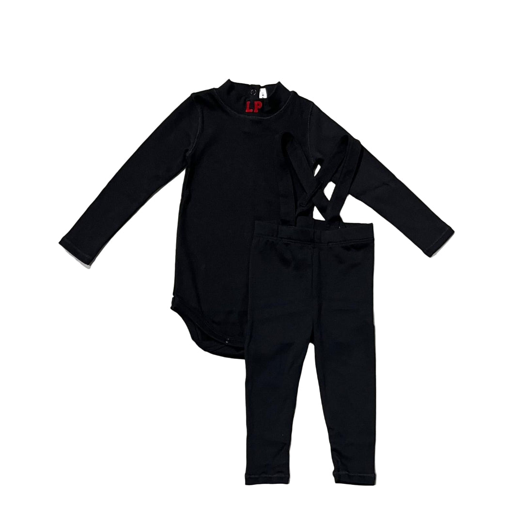 Black LP Mockneck + Overalls