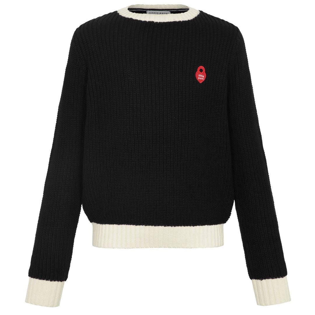 Black Teen Chunky Sweater
